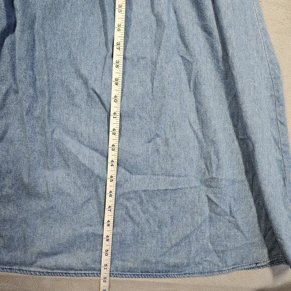 Vintage Willow Ridge Denim Dress Womens 14 Maxi Cottagecore Western 90s Prairie - Picture 13 of 14